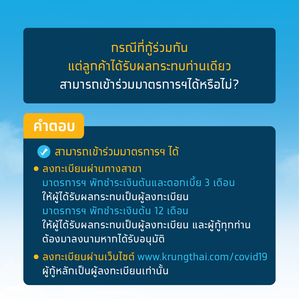 เราไม่ทิ้งกันcom ธนาคารกรุงไทย เผยช่องทาง ทบทวนสิทธิ์ และมาตรการช่วยลูกหนี้