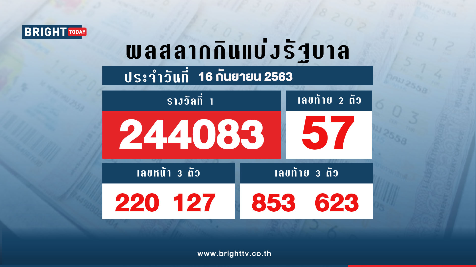 ตรวจผลสลากกินแบ่งรัฐบาล 16 กุมภาพันธ์ 2564 / ตรวจหวย งวด 1 ...