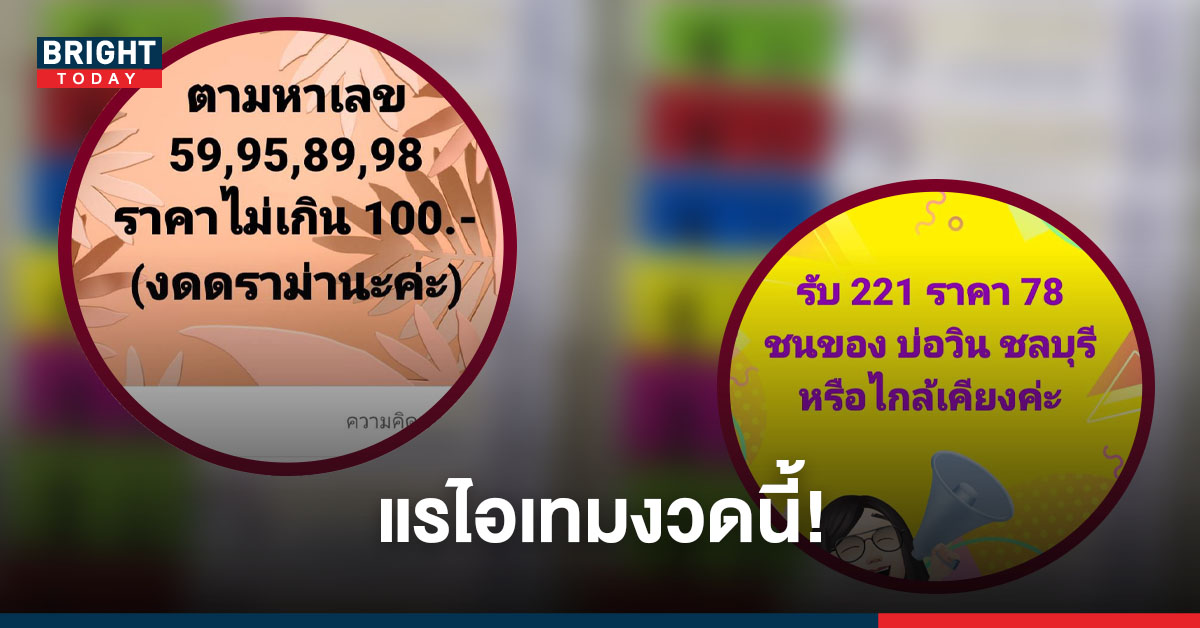 หาซื้อด่วน! หวย เลขเด็ด งวดนี้ 59-95-221 ขึ้นแท่นเลขเด็ดสุดแพงแถมหายาก