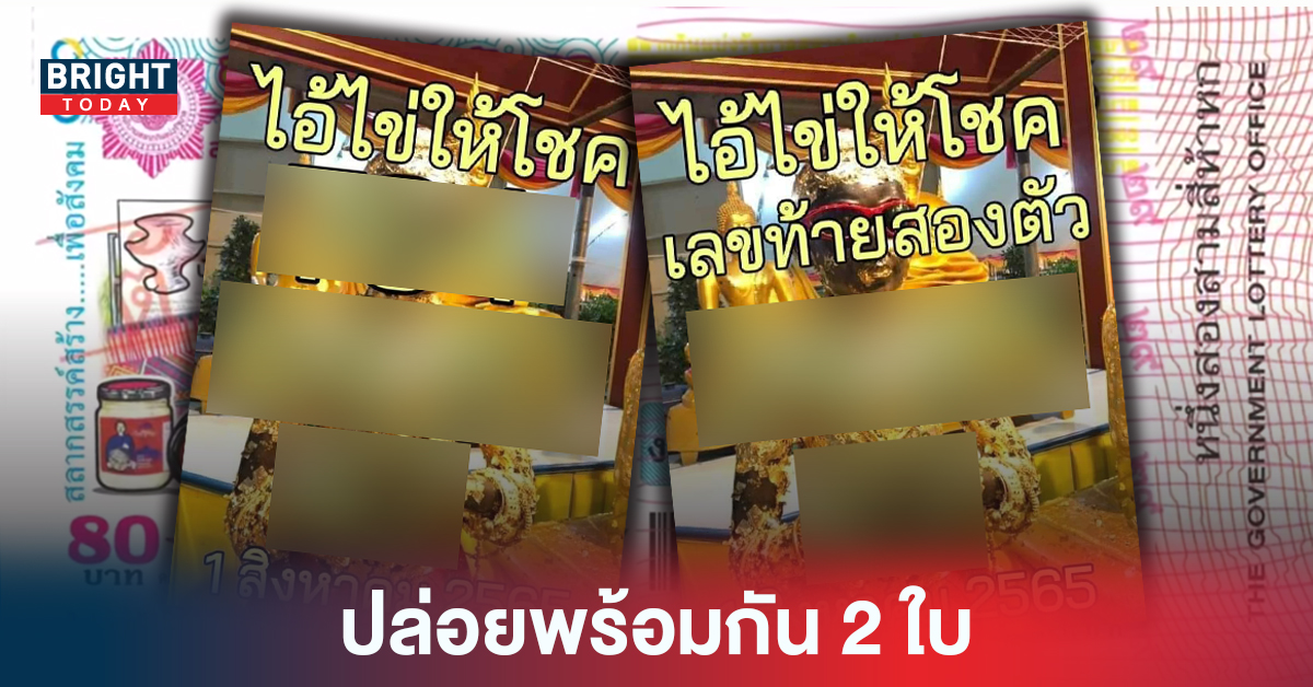 ปล่อยพร้อมกัน2ใบ แนวทางเลขเด็ด ไอ้ไข่ให้โชค หวยรัฐบาล 1 8 65