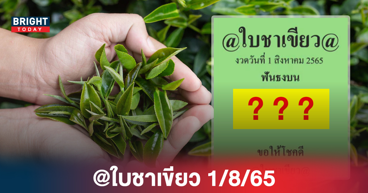 เลขเด็ดงวดนี้ @ใบชาเขียว ฟันธงบน หวยรัฐบาล ท้ายงวด 1 8 65