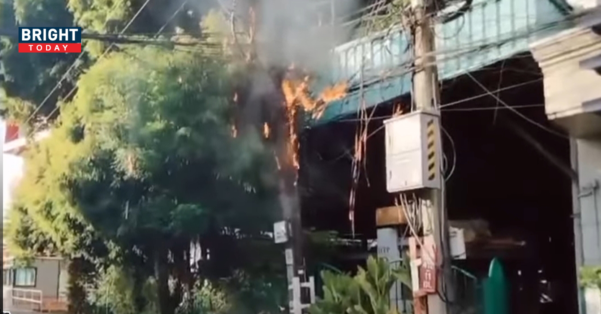 ไฟไหม้สายไฟ-สื่อสารแยกเหม่งจ๋าย