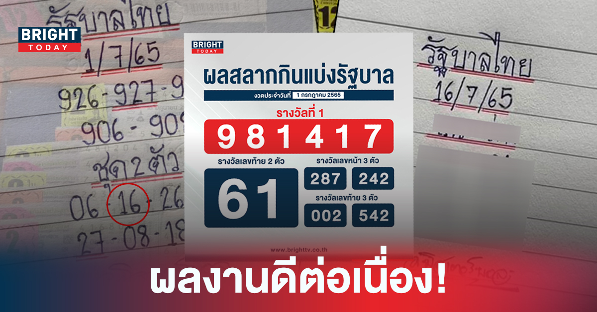 เข้าเป้าเน้นๆ 61 ปล่อยของต่อเนื่อง เลขเด็ดมิสเตอร์บอล แนวทาง “หวยรัฐบาล” 16 7 65