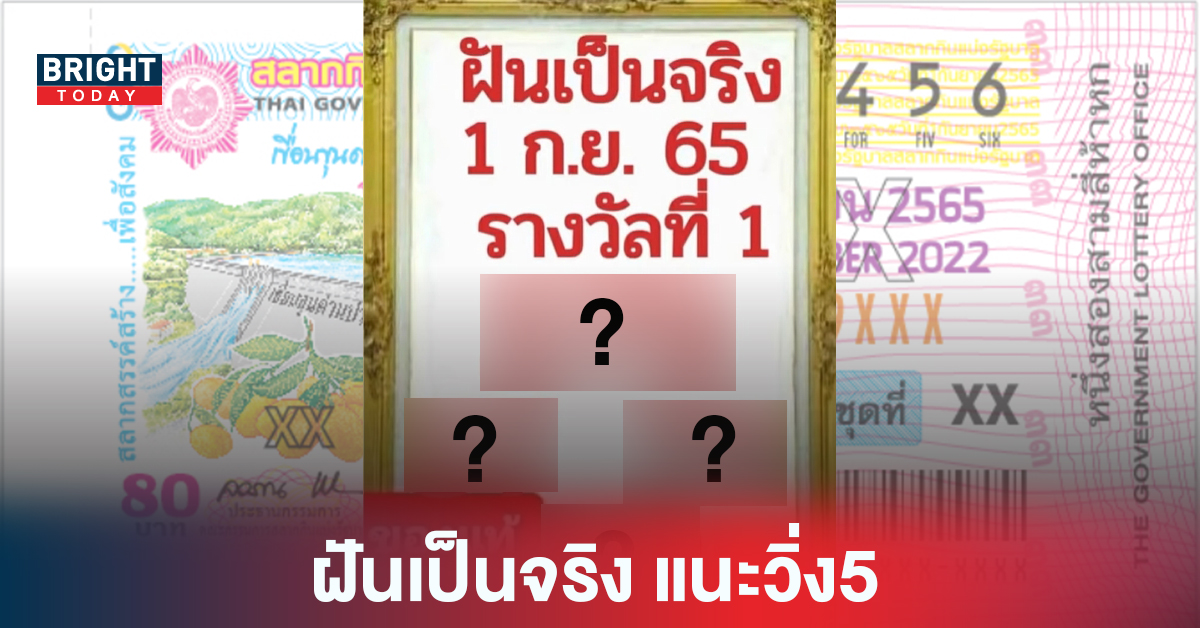 แนะนำสามตัวตรง! เลขเด็ดงวดนี้ ฝันเป็นจริง หวยรัฐบาล วิ่ง5ตลอดงวด 1 9 65