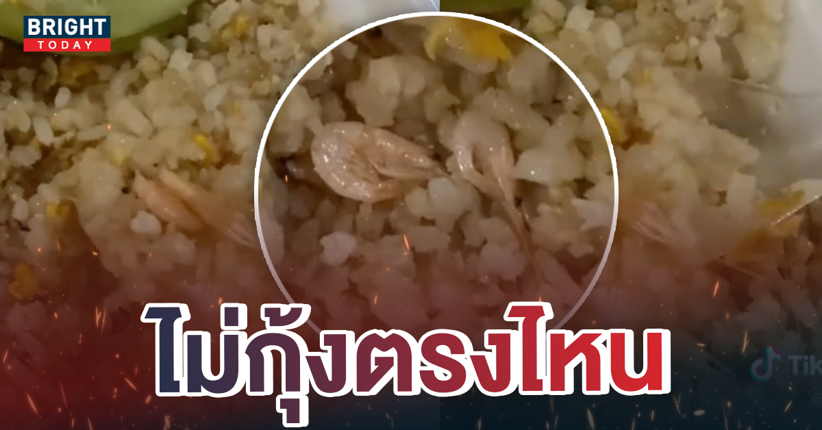 เอาดีๆ! สั่งข้าวผัดกุ้ง ก็ได้กุ้งจริงๆ หลายตัวด้วยแต่ตัวเล็กไปนิดนึ่ง