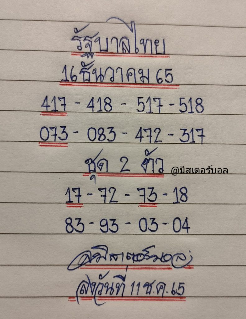 เลขเด็ด-มิสเตอร์บอล-16-12-65-หวยรัฐบาลไทย