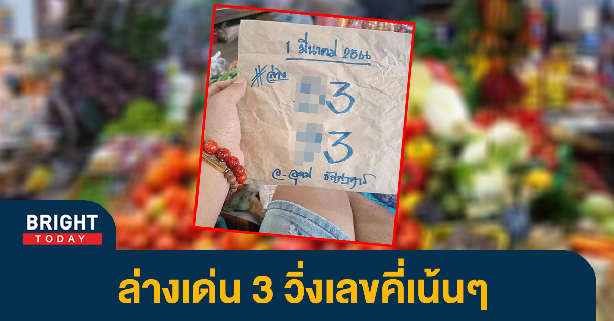 อุดม ธัญญาหาร 1 3 66 เลขเด็ด หวยรัฐบาล ใบแรกเลข 3 มาแรง