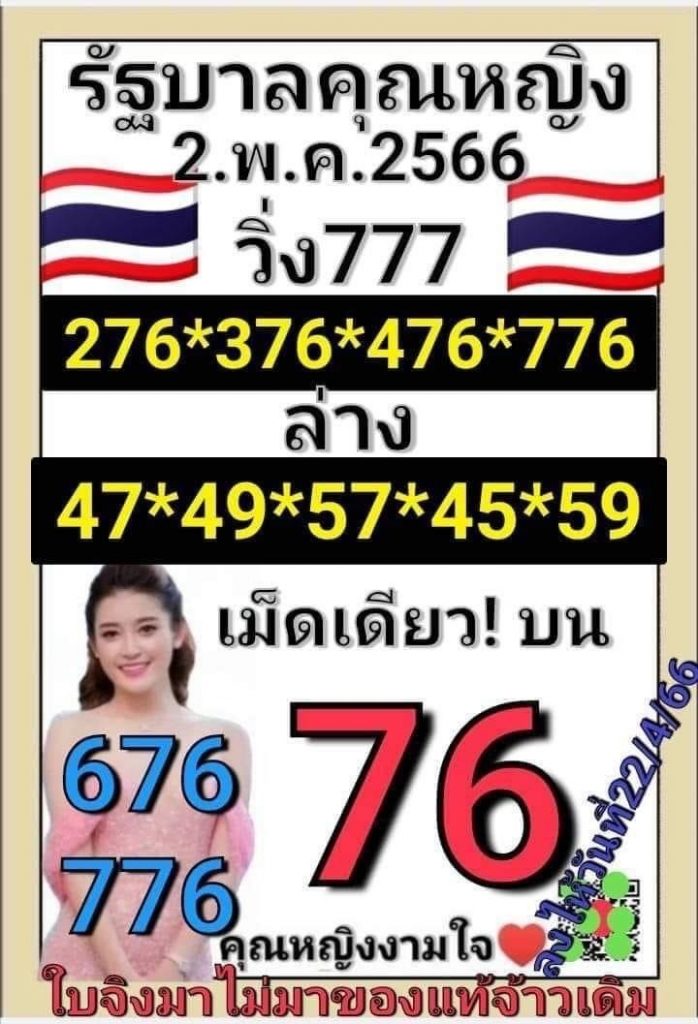 หวยงวดนี้-2-5-66-หวยคุณหญิงงามใจ