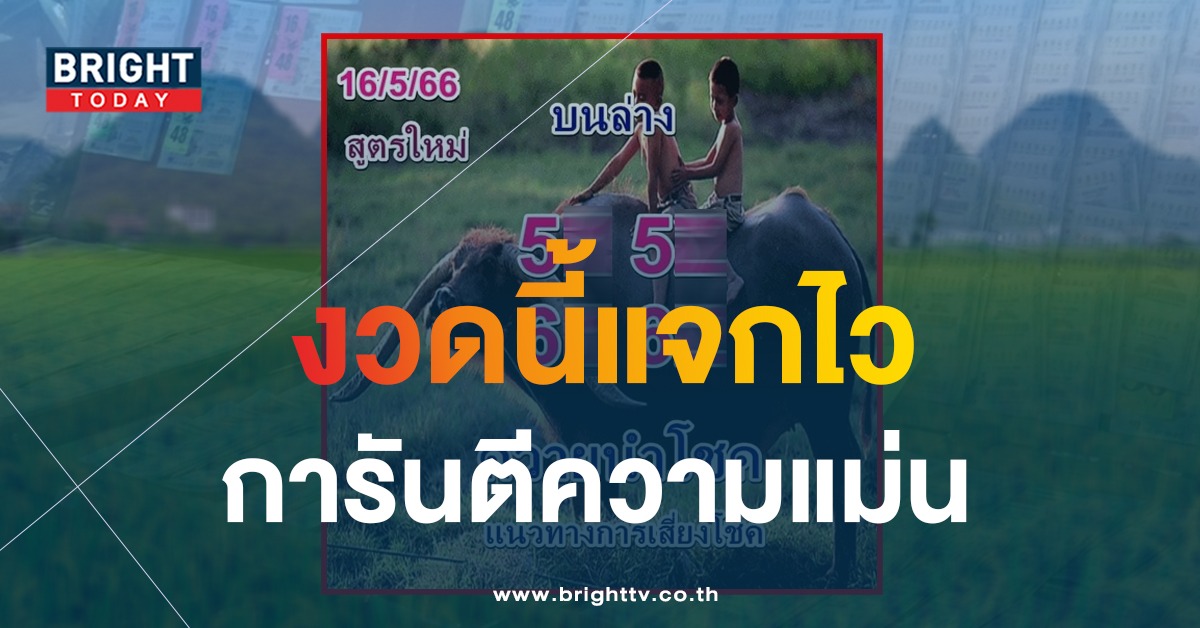 เลขเด็ด หวยควายนำโชค 16 5 66