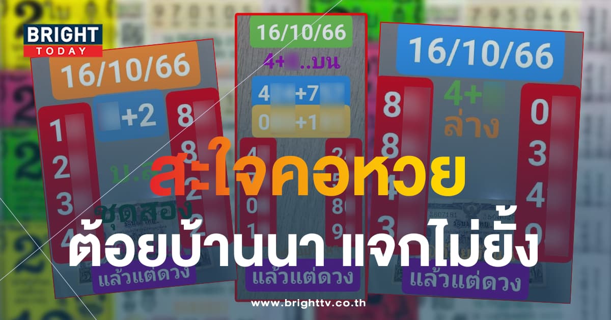 เลขเด็ดงวดนี้ 16 ต.ค.66 ต้อยบ้านนา เสิร์ฟชุดใหญ่ 3 ใบรวด