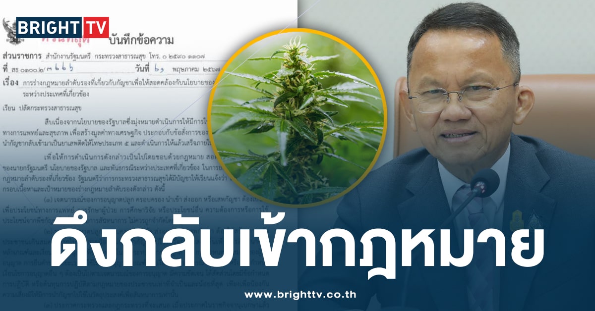 สมศักดิ์ ประกาศ ดึง ‘ช่อดอกกัญชา’ กลับมาเป็นยาเสพติด